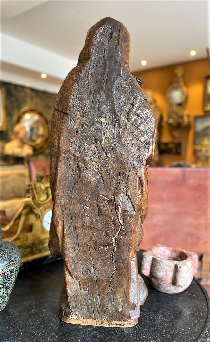 Sainte-anne Trinitaire, Large Carved Wood 16th-photo-4