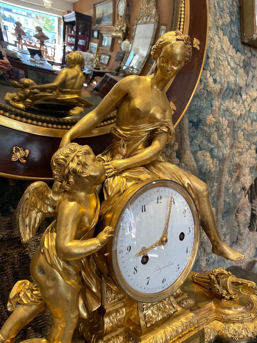 Imposante Pendule En Bronze Doré Louis XVI-photo-2
