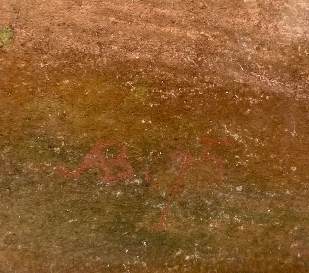 Paysage Au Pastel 19eme, Monogrammé -photo-3