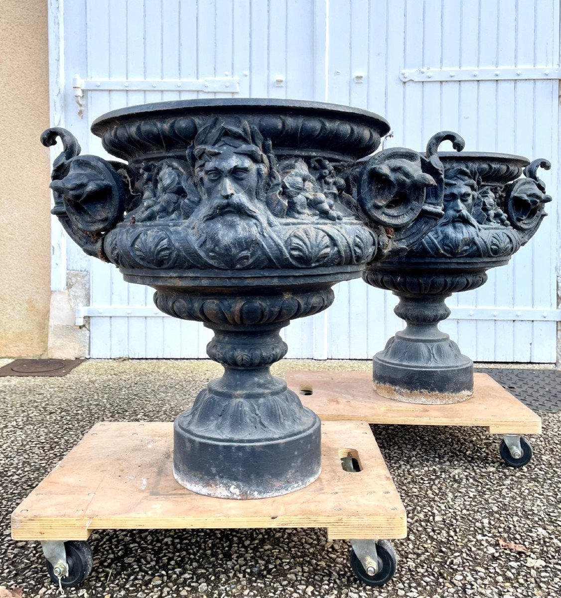 Pair Of Important Cast Iron Planters 19th Century