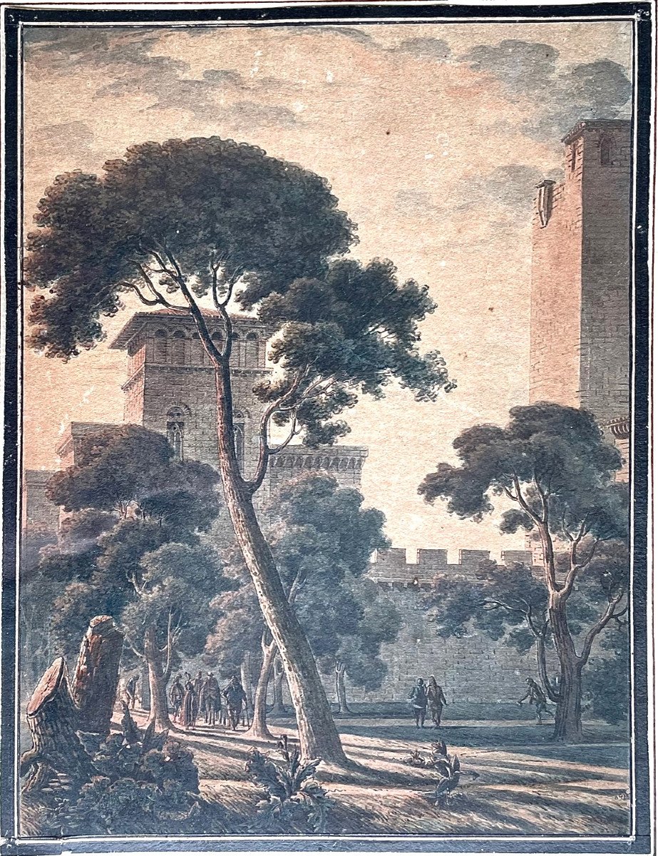 Animated Landscape, Watercolor Louis "françois Cassas-photo-2