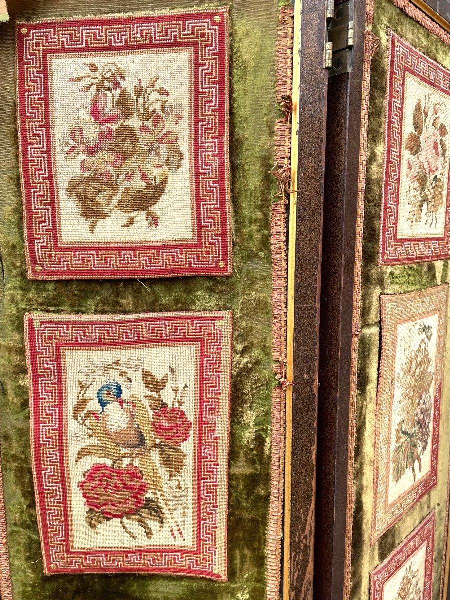 Lacquered Wood Screen And Louis XVI Tapestry-photo-3