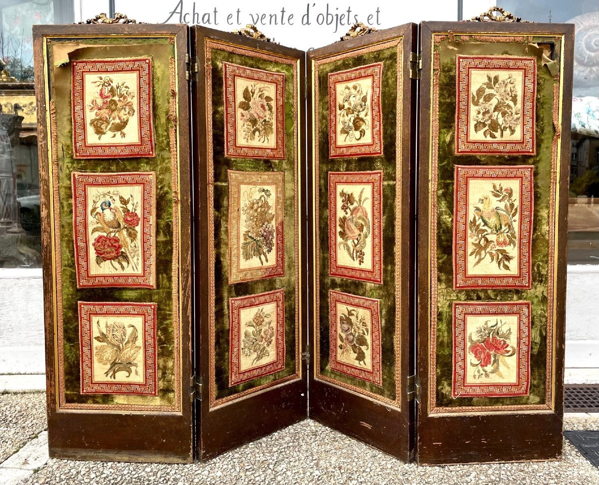 Lacquered Wood Screen And Louis XVI Tapestry