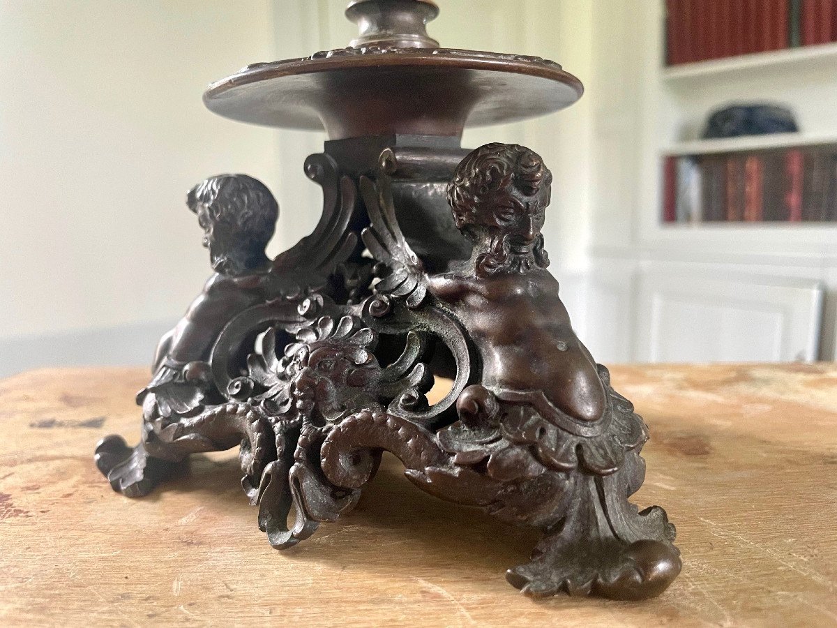 Renaissance Bronze Candle Holder-photo-3