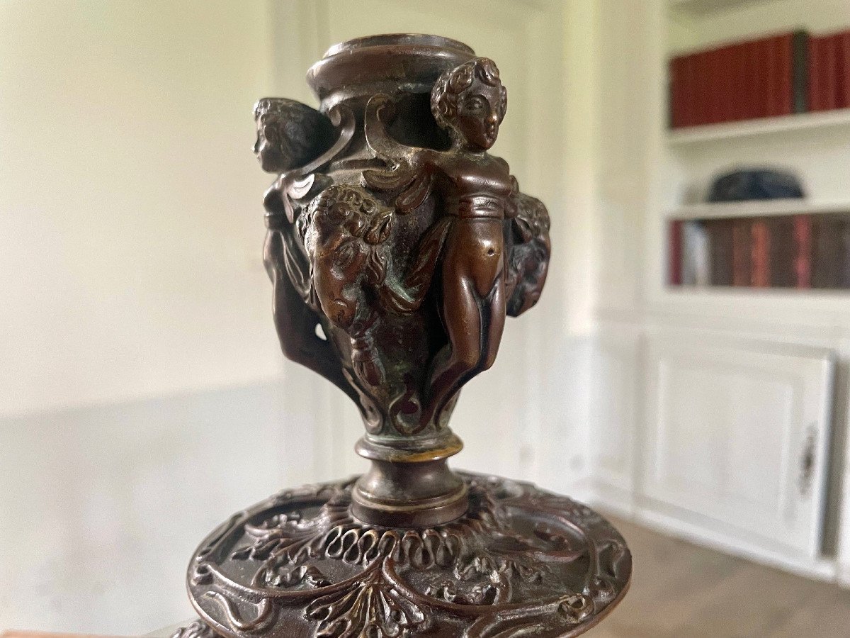 Renaissance Bronze Candle Holder-photo-4