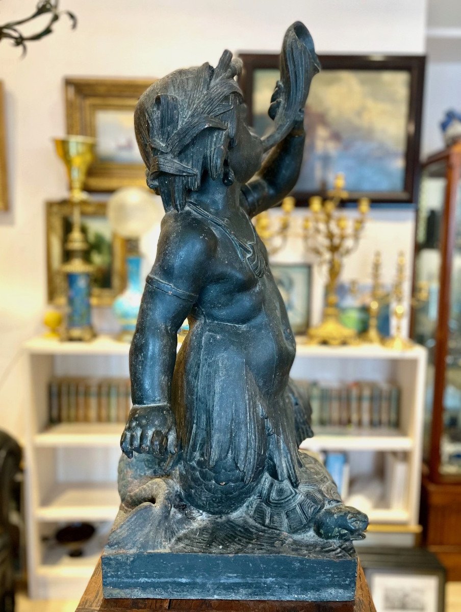 Fountain With Triton And Turtle 19th Century-photo-2
