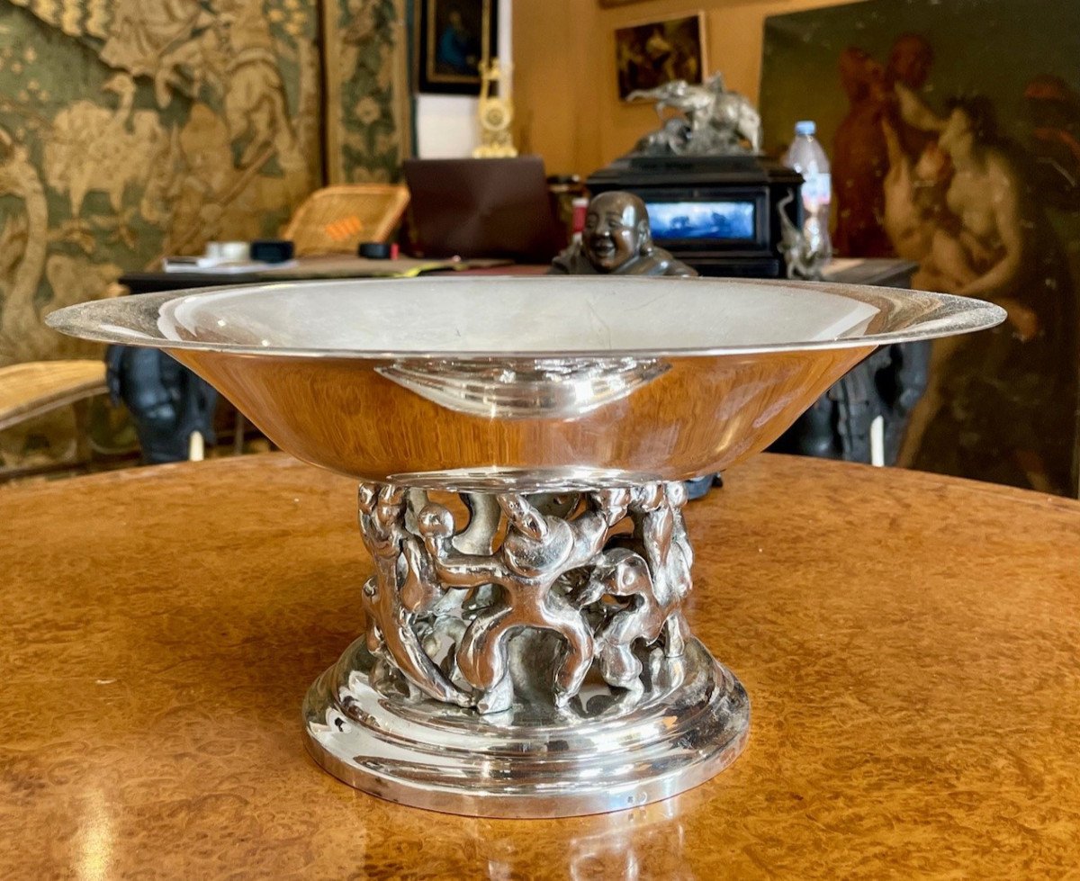 Centerpiece In Silver Metal Jean Boggio-photo-2