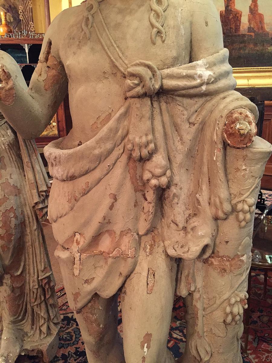 Satues Empire Period Pair Of Terracotta-photo-3