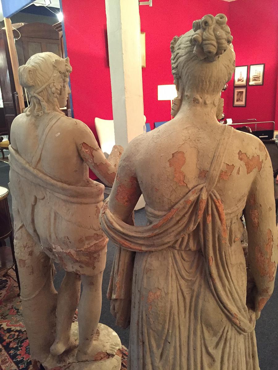 Satues Empire Period Pair Of Terracotta-photo-4
