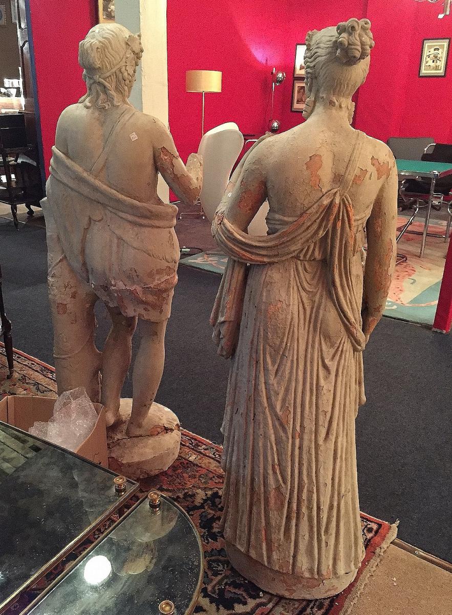 Satues Empire Period Pair Of Terracotta-photo-5