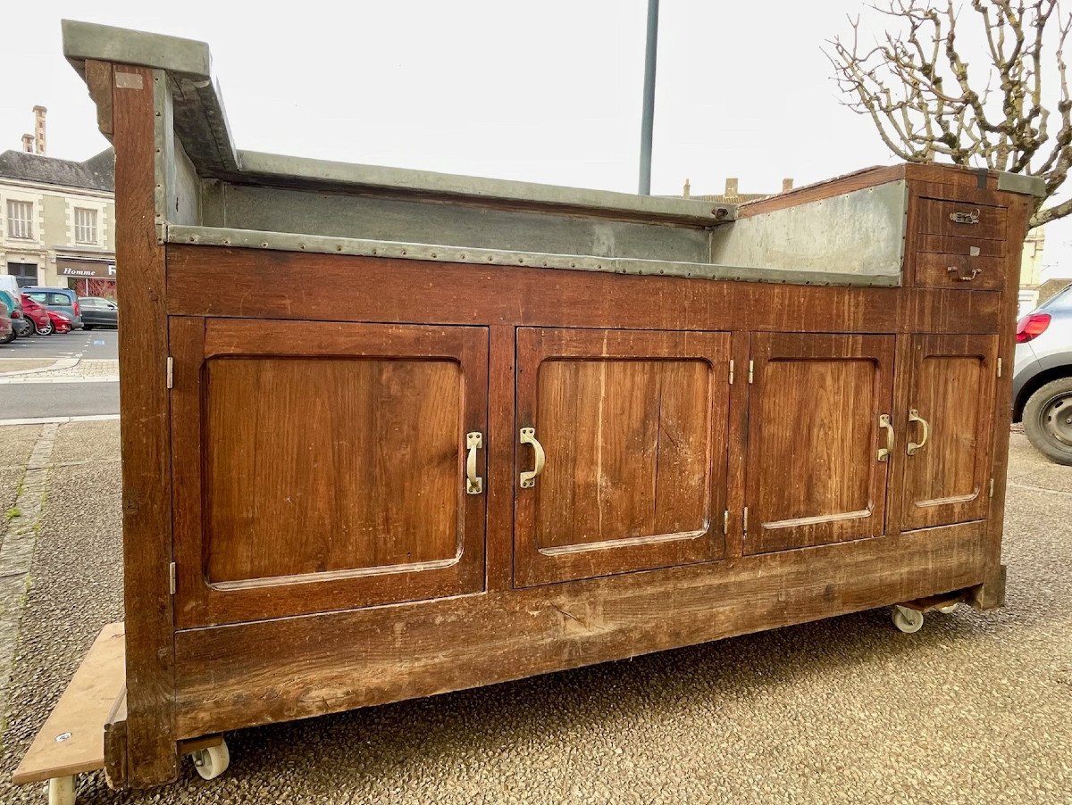 Art Deco Bar In Oak And Zinc-photo-4