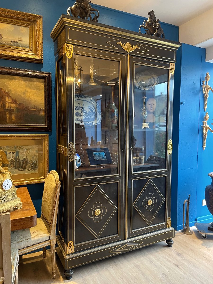 Louis XIV Library In Lacquered Wood-photo-3