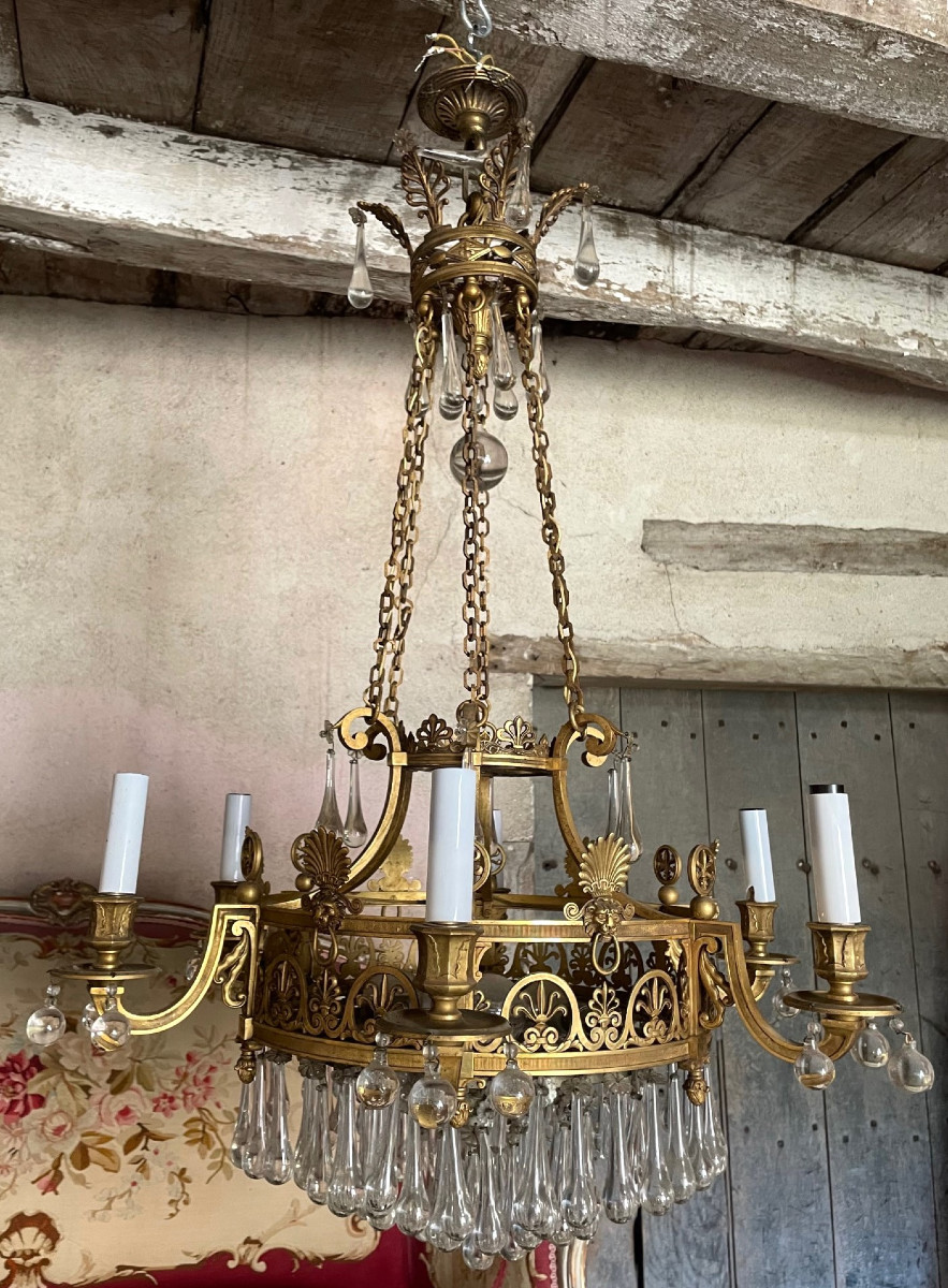 Empire Chandelier In Gilt Bronze 