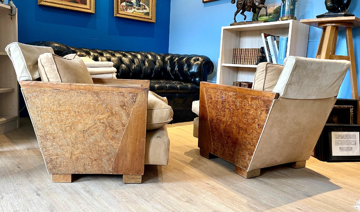 Pair Of Art Deco Armchairs 