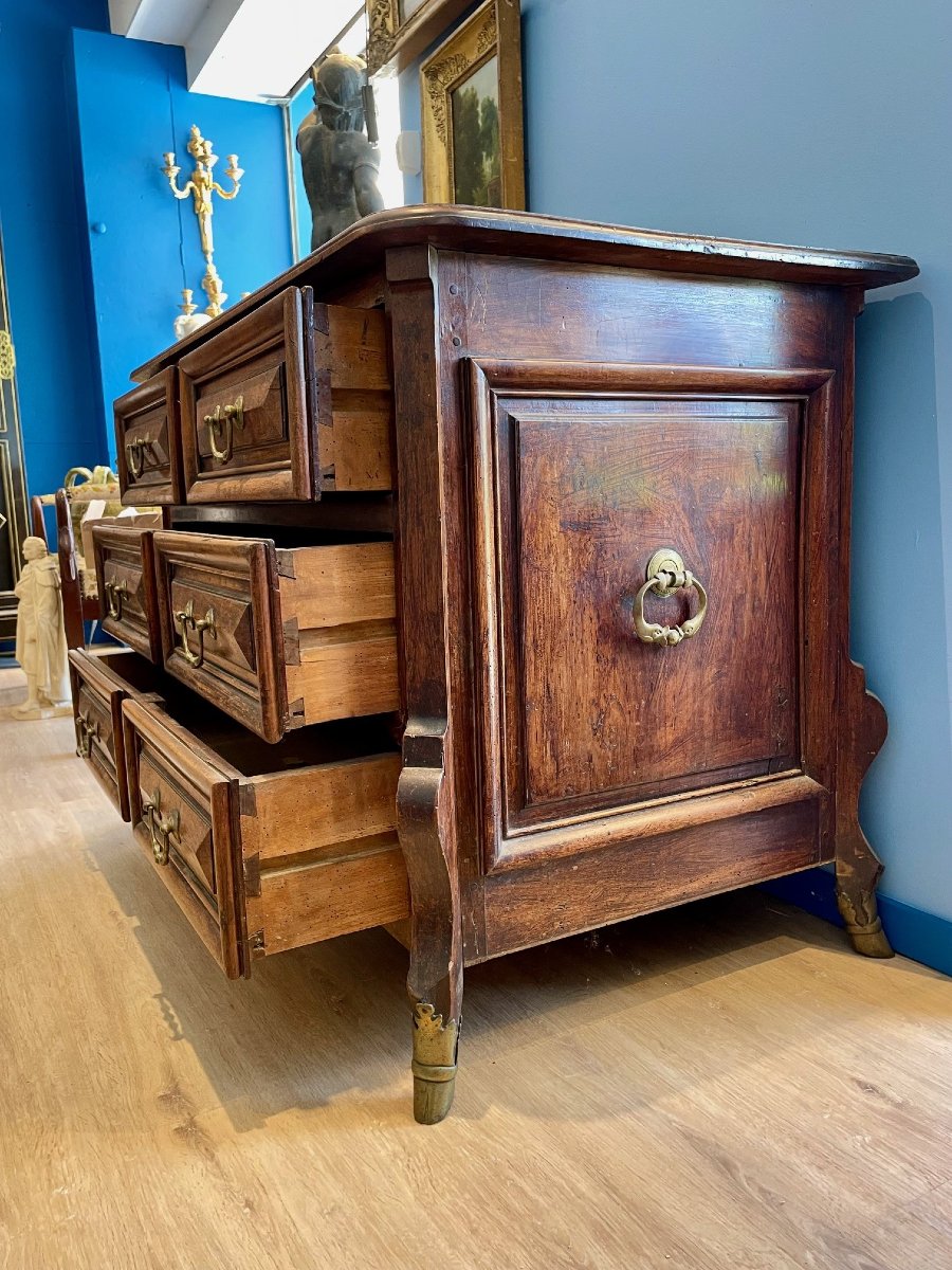 Mazarine Chest Of Drawers In Walnut, 17th Century-photo-2