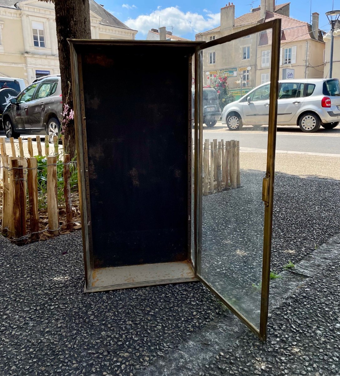 Antique Hanging Brass Display Case-photo-4