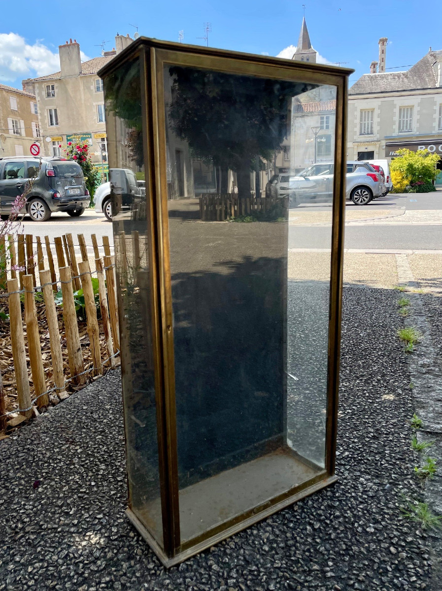 Antique Hanging Brass Display Case
