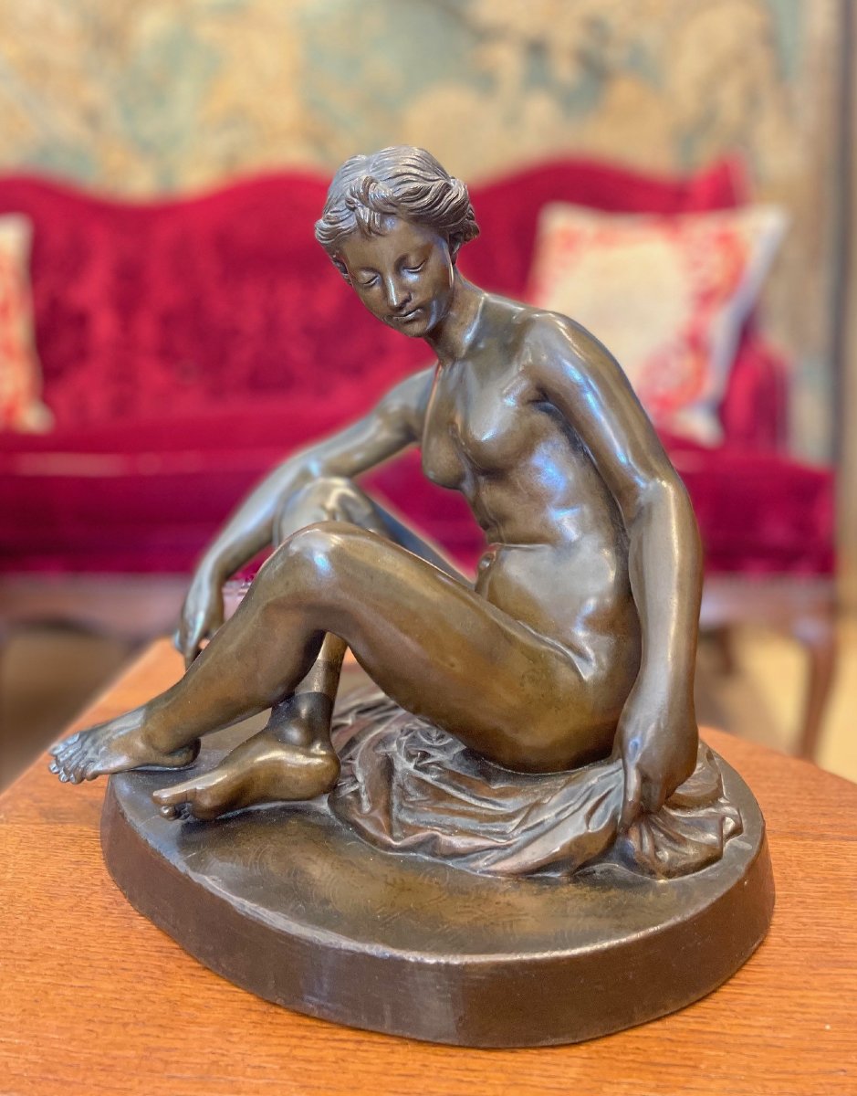 Venus Assise, Bronze Vers 1840-photo-2