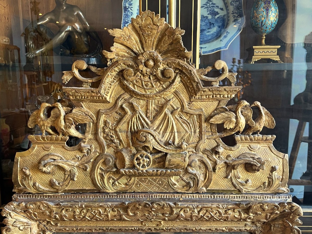 Miroir Regence Aux Attributs Militaires-photo-2