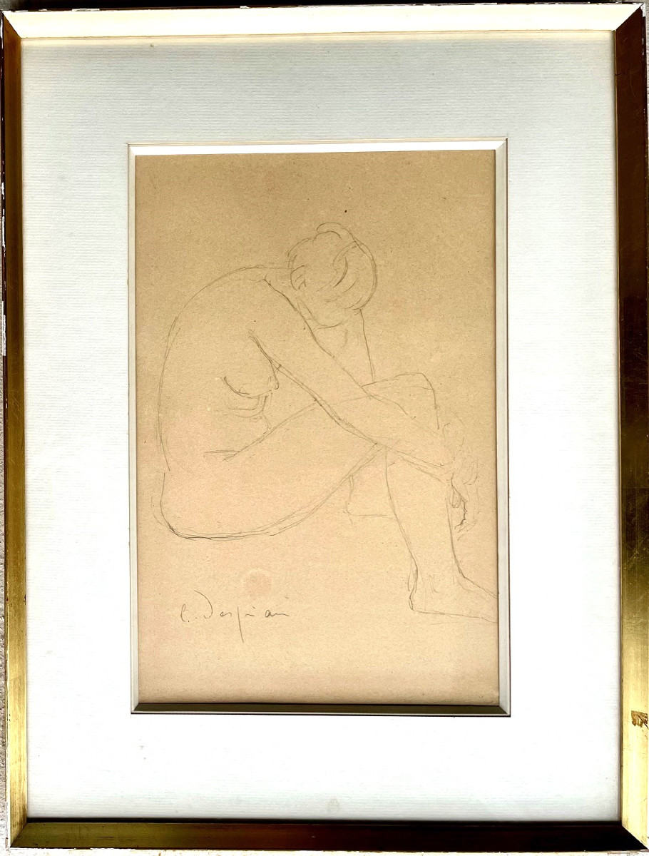 Seated Nude Woman, Drawing Signed Despiau