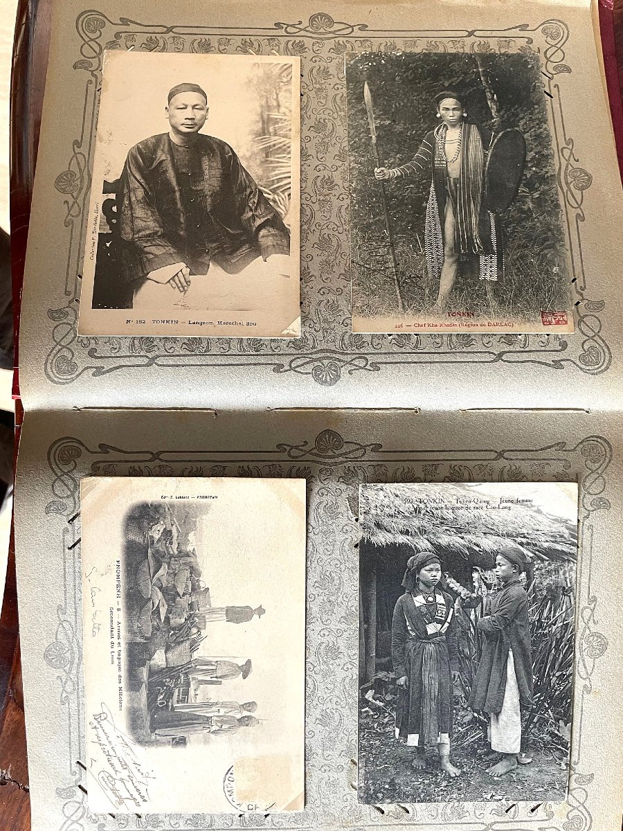 deux albums de cartes postales indochine dieulefils-photo-3