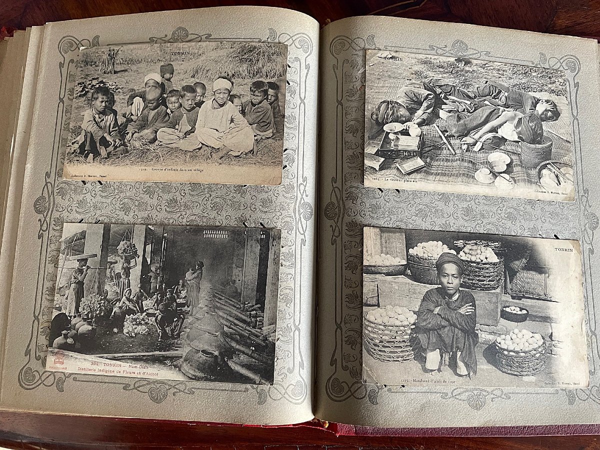 deux albums de cartes postales indochine dieulefils-photo-2