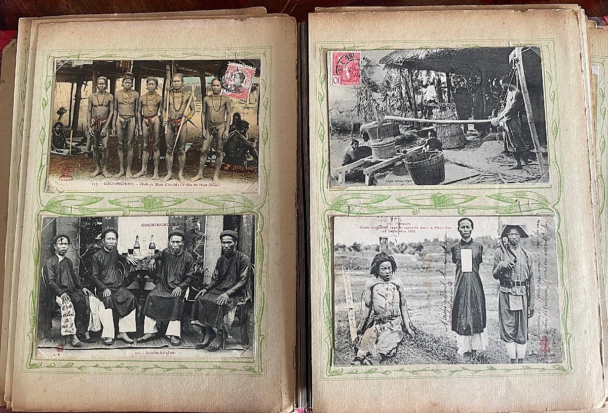 deux albums de cartes postales indochine dieulefils-photo-4