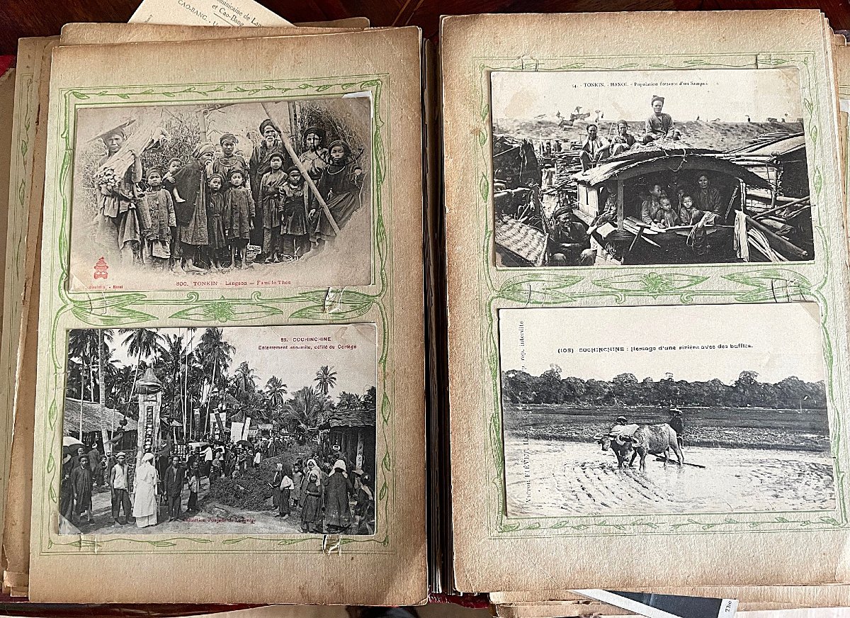 deux albums de cartes postales indochine dieulefils-photo-6