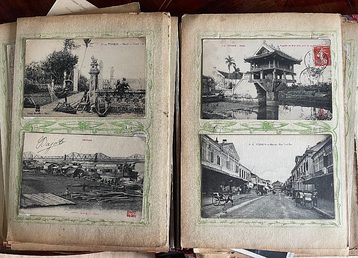 deux albums de cartes postales indochine dieulefils-photo-7