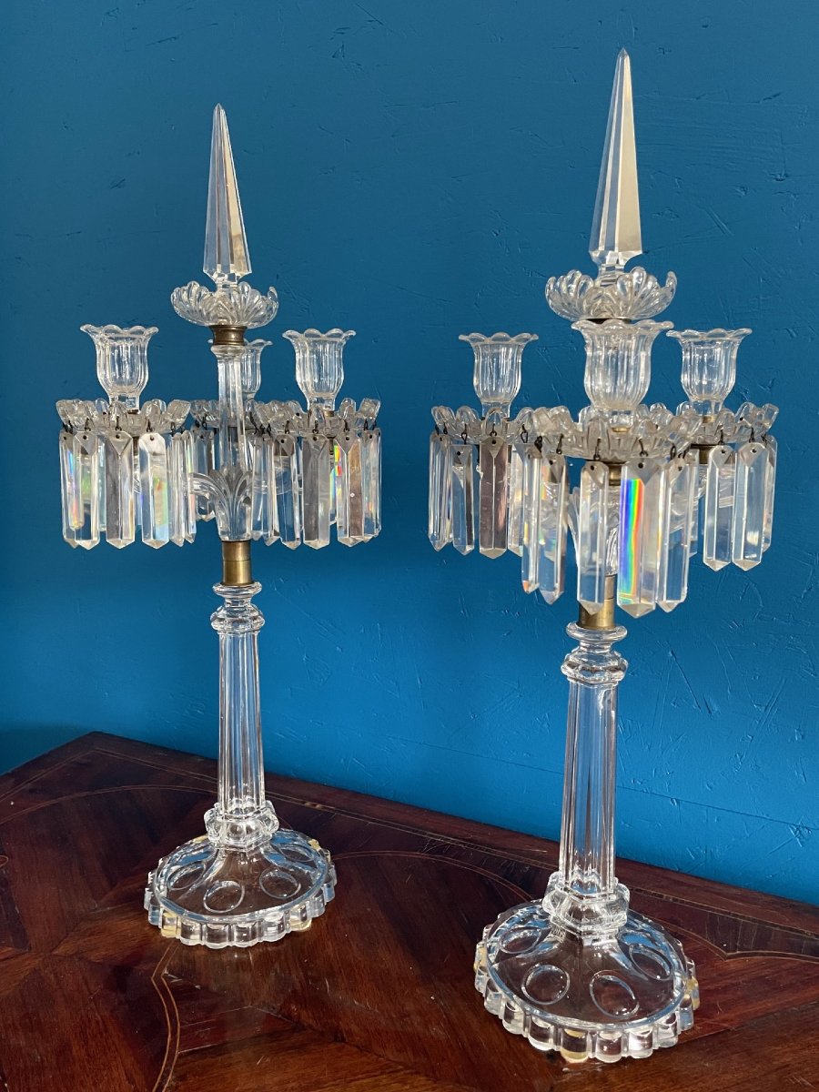 Large Pair Of Baccarat Chandeliers-photo-2