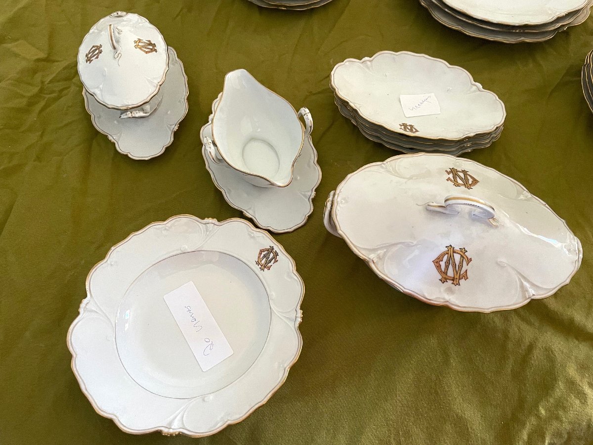 Important service art nouveau en porcelaine de Limoges-photo-1
