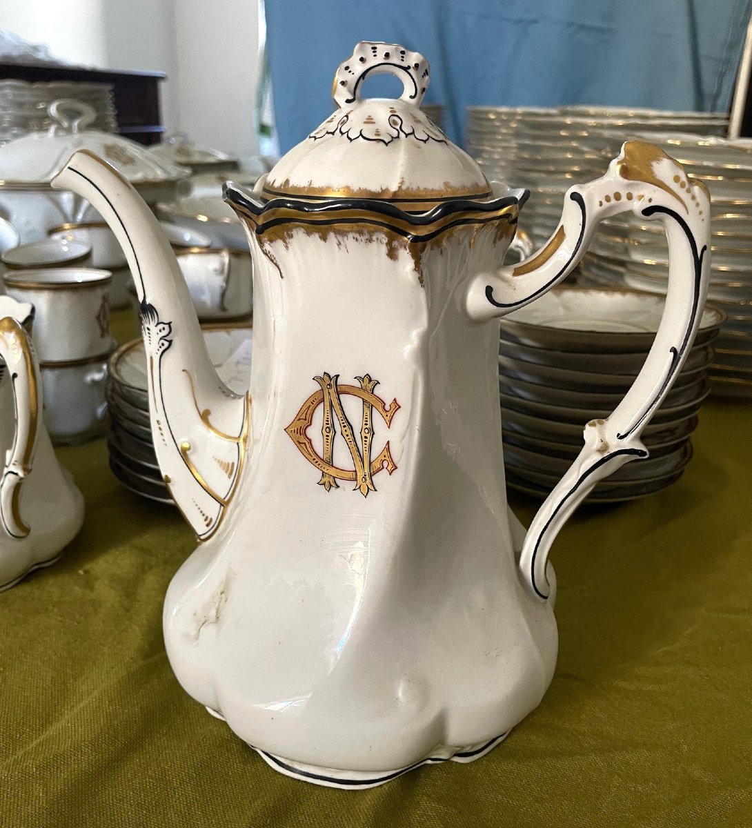 Important service art nouveau en porcelaine de Limoges-photo-5