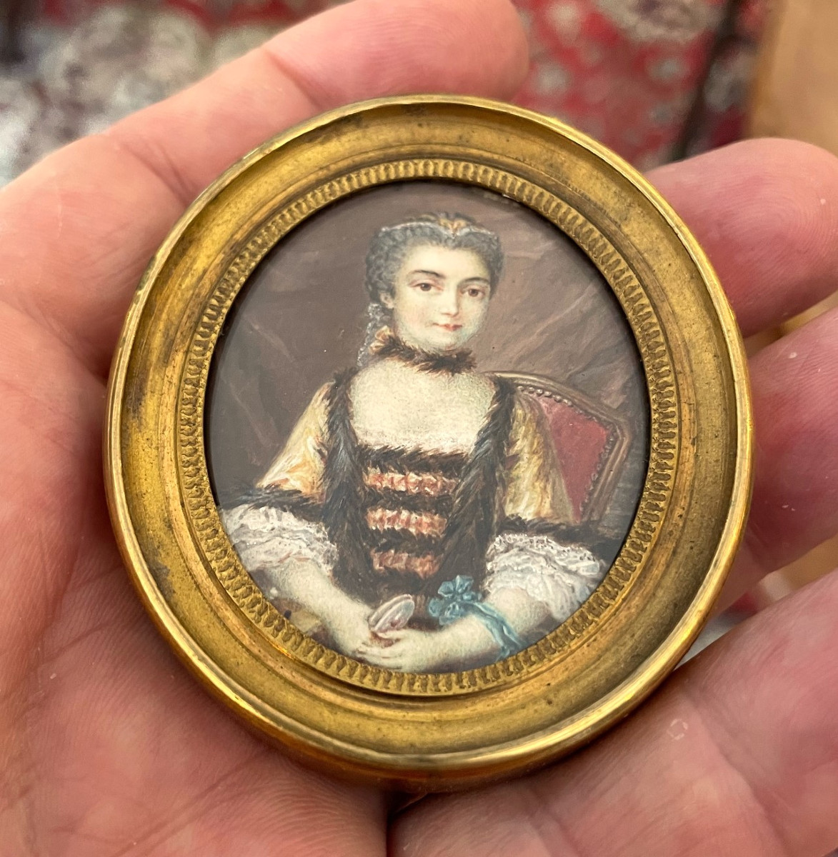 portrait de femme, miniature XVIIIeme