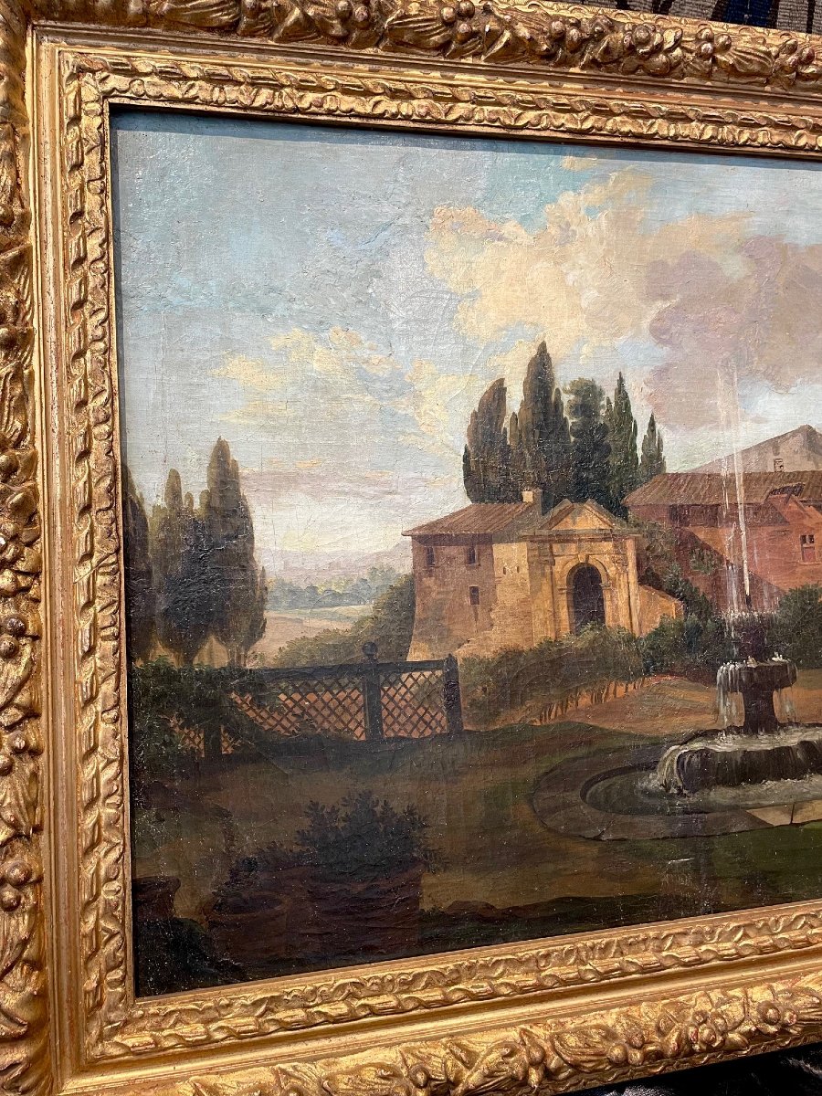 Animated Italian Landscape, 18th Century Painting-photo-3