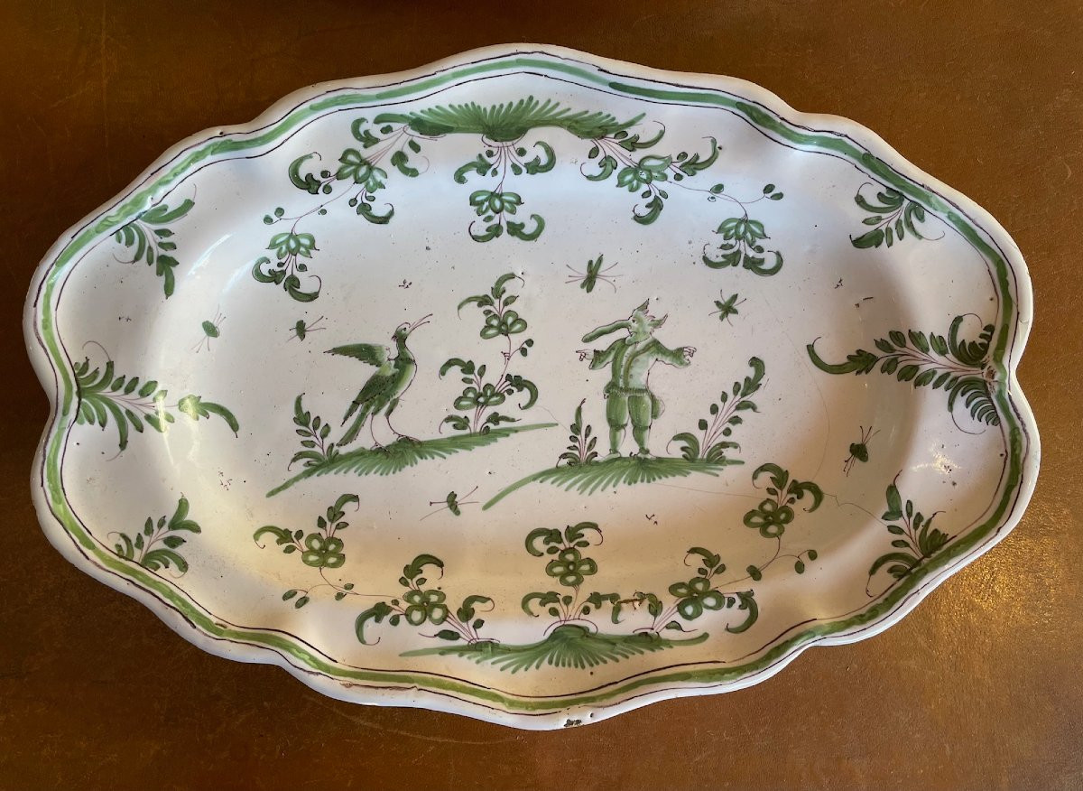 Paire de plats en faience de Moustiers 18eme siècle-photo-2