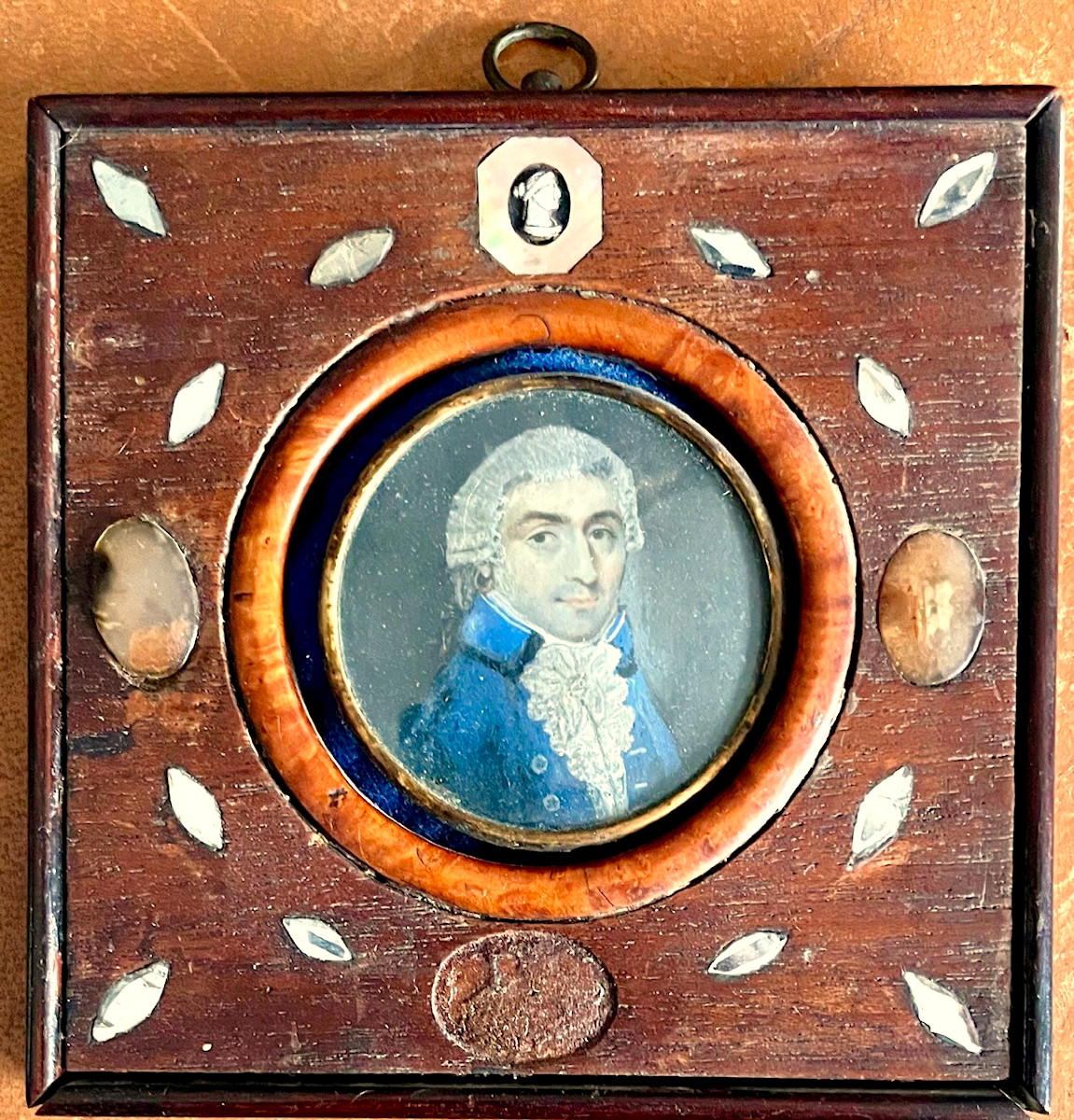 18th Century Miniature, Portrait Of A Man With An Earring
