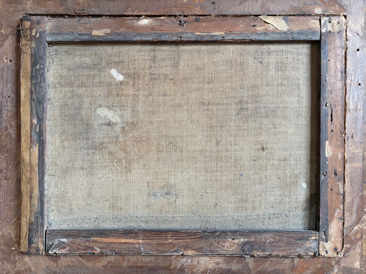 Paysage marin animé de personnages, tableau 18eme-photo-3