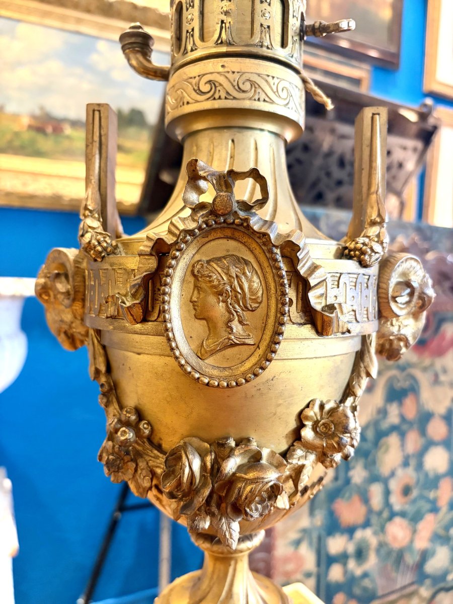 Pair Of Large Napoleon III Bronze Lamps-photo-3