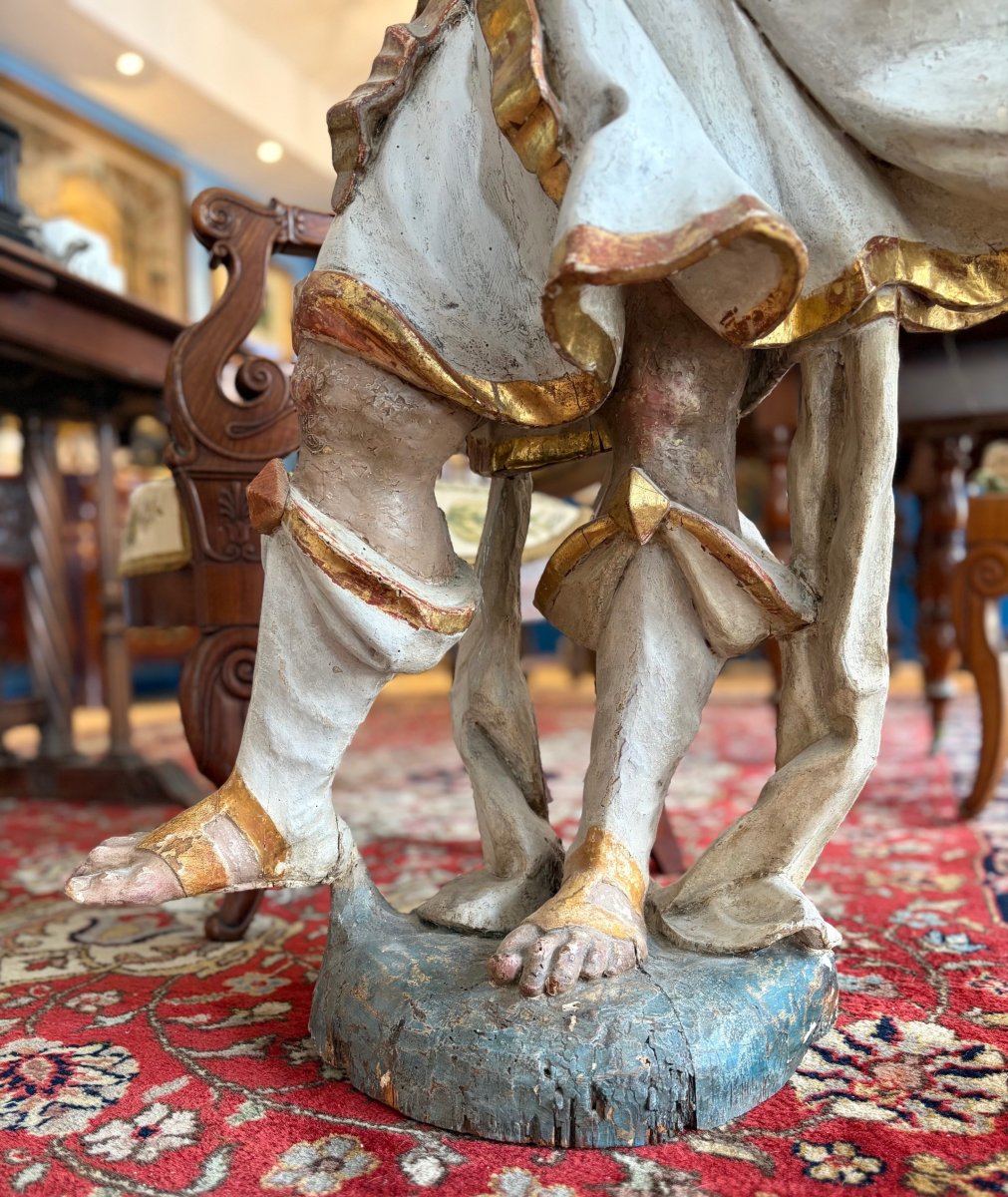 17th Century Carved Wooden Figure-photo-4