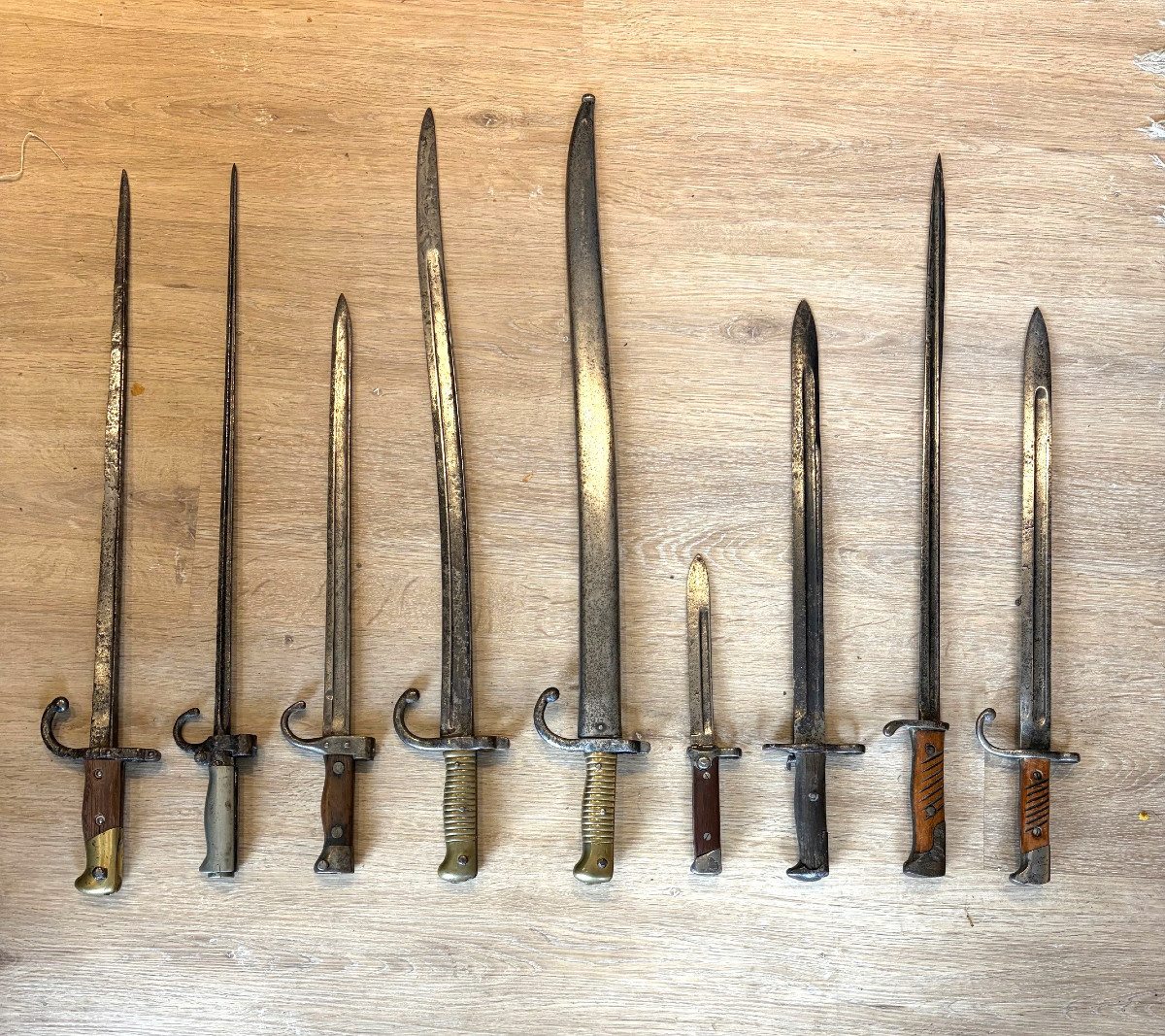 Set Of 9 Antique Bayonets