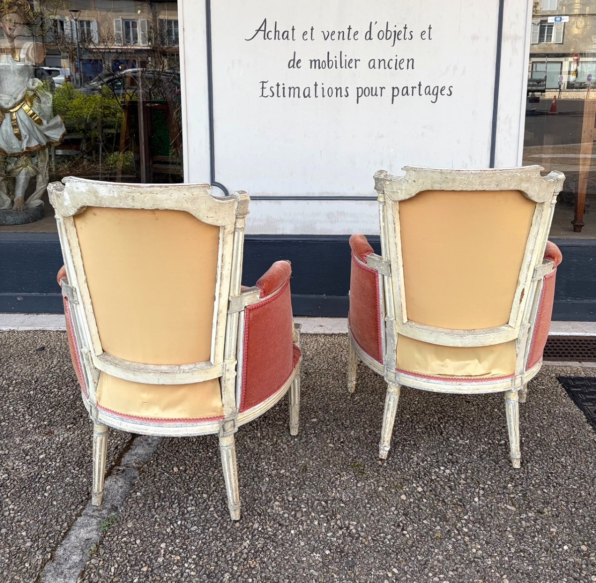 Pair Of 18th-century Bergère Chairs With Detached Columns-photo-4