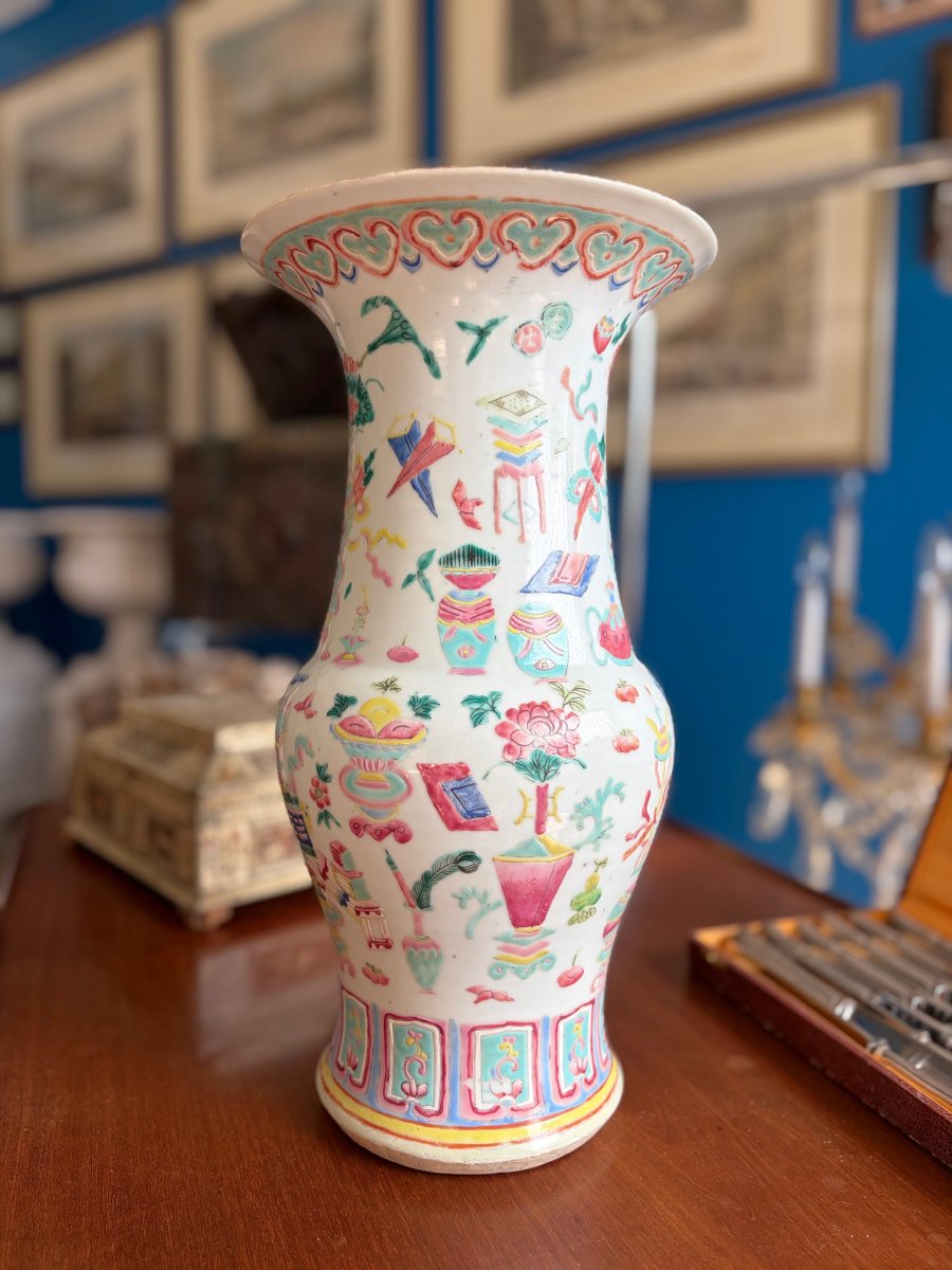Chinese Vase With Scholars' Artifacts