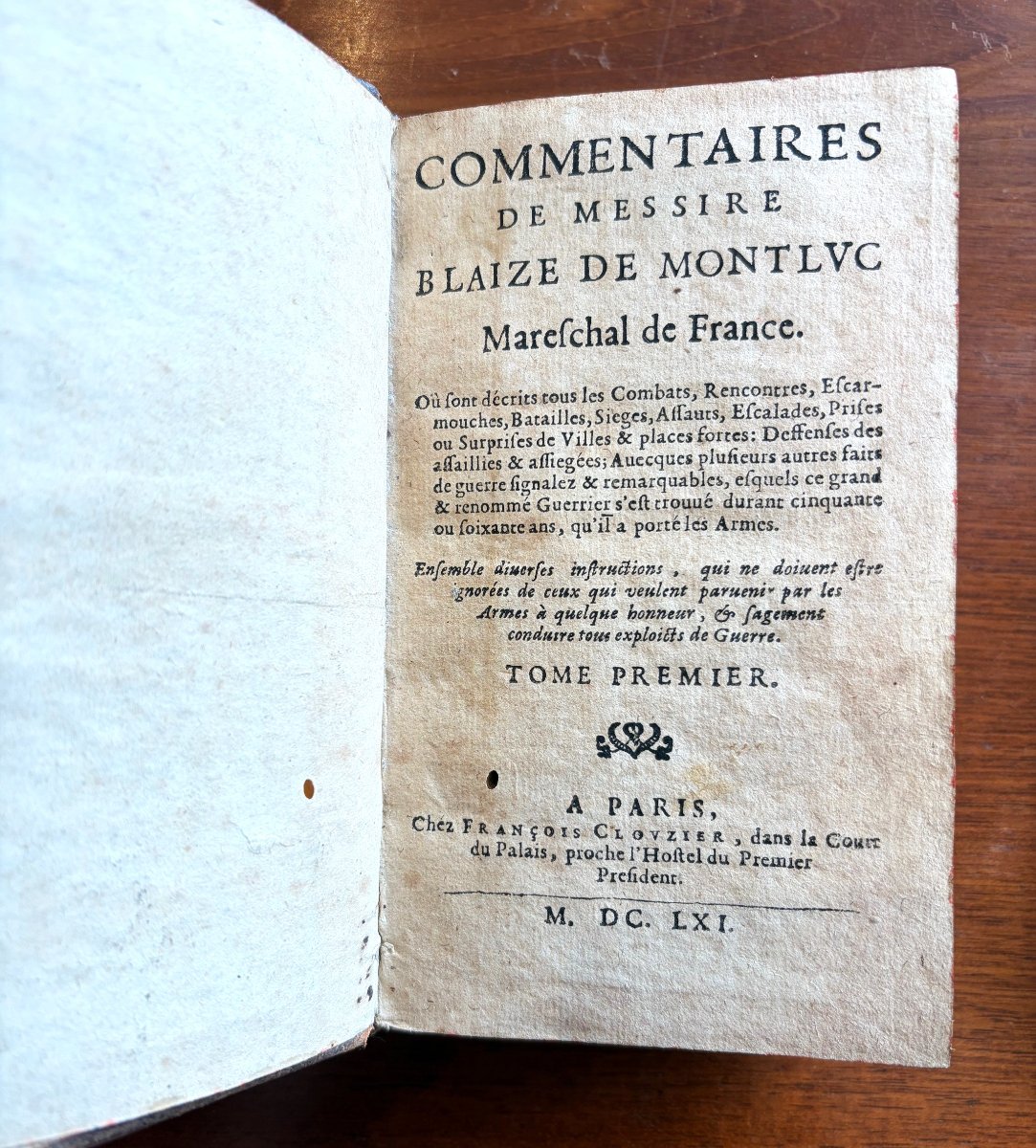 Commentaires de Montluc, 1661, en deux volumes-photo-3