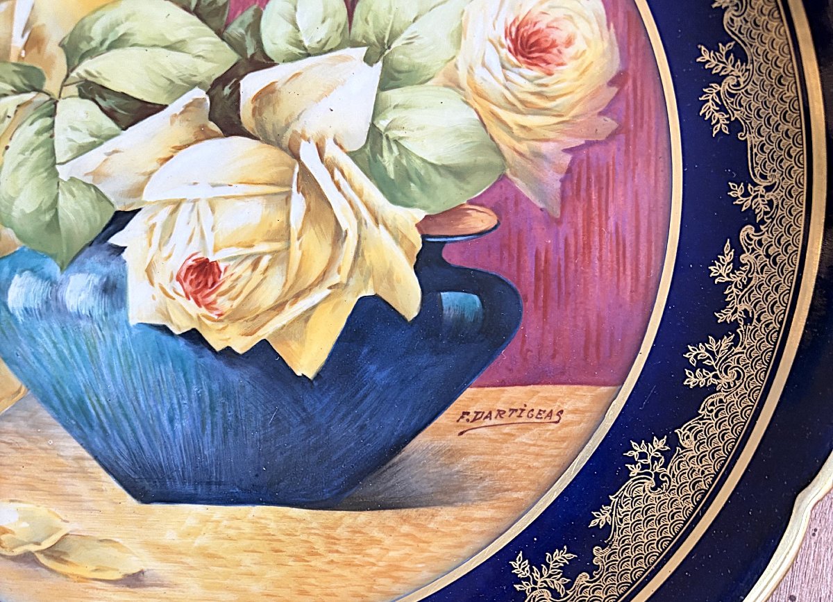 Limoges Porcelain Plate Signed By Dartigeas-photo-3