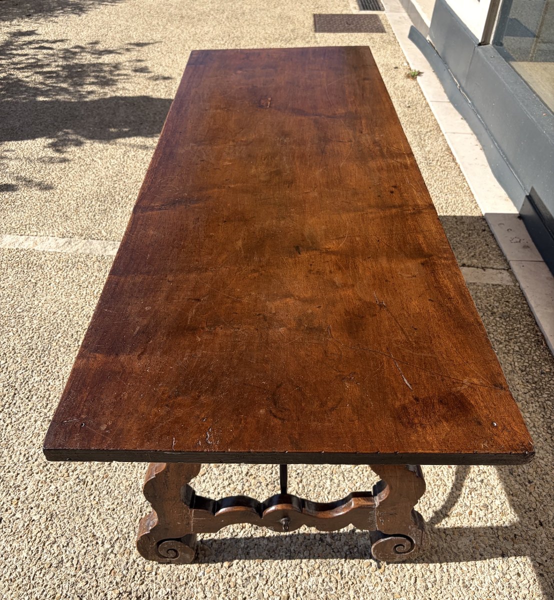 Table espagnole XVIIIeme en noyer-photo-2