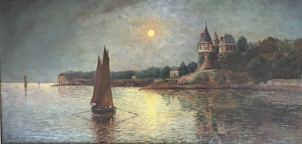 Le chateau de Pornic le soir sous la lune-photo-2