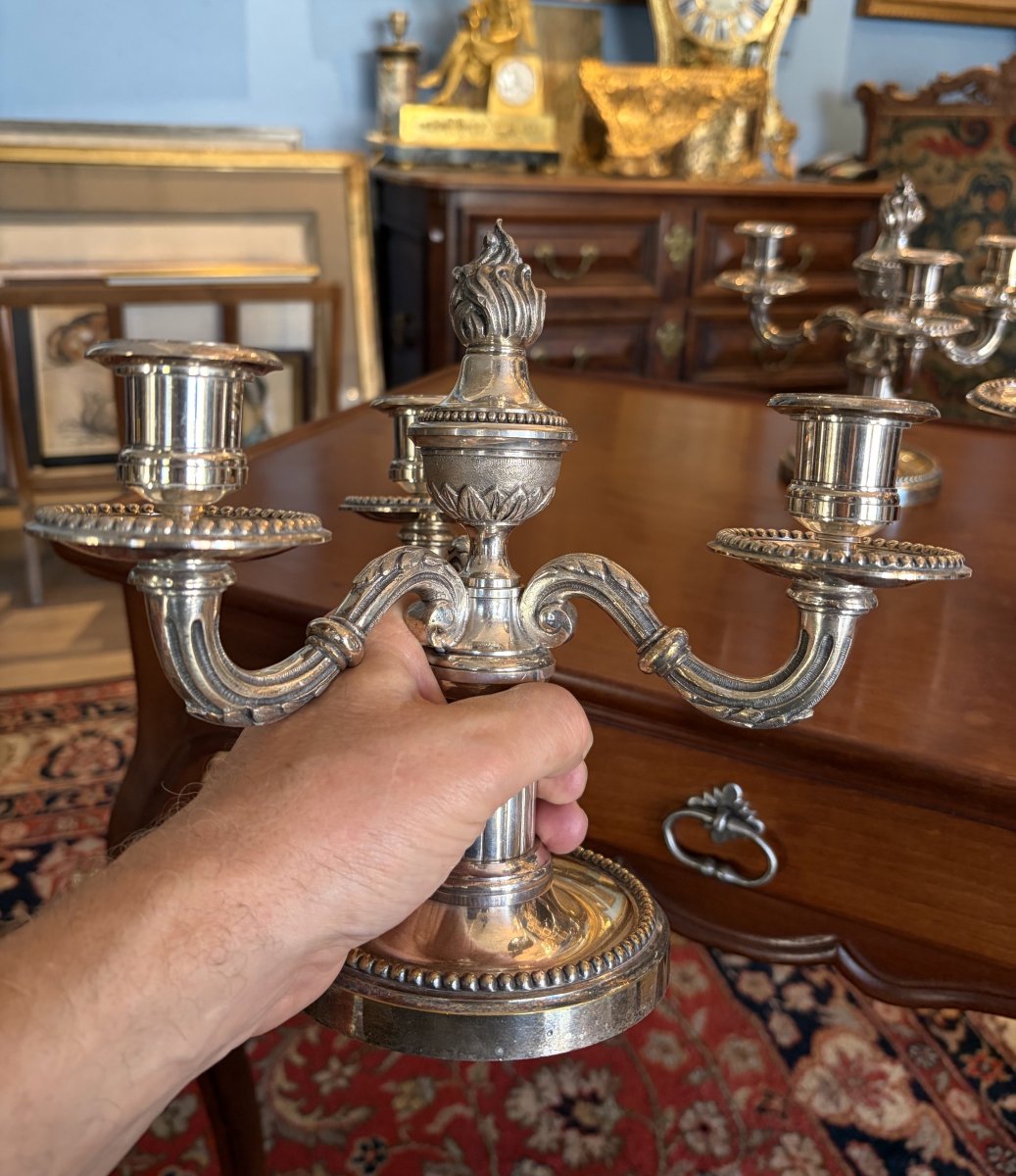 Set Of Three Silver-plated Bronze Table Runners-photo-4