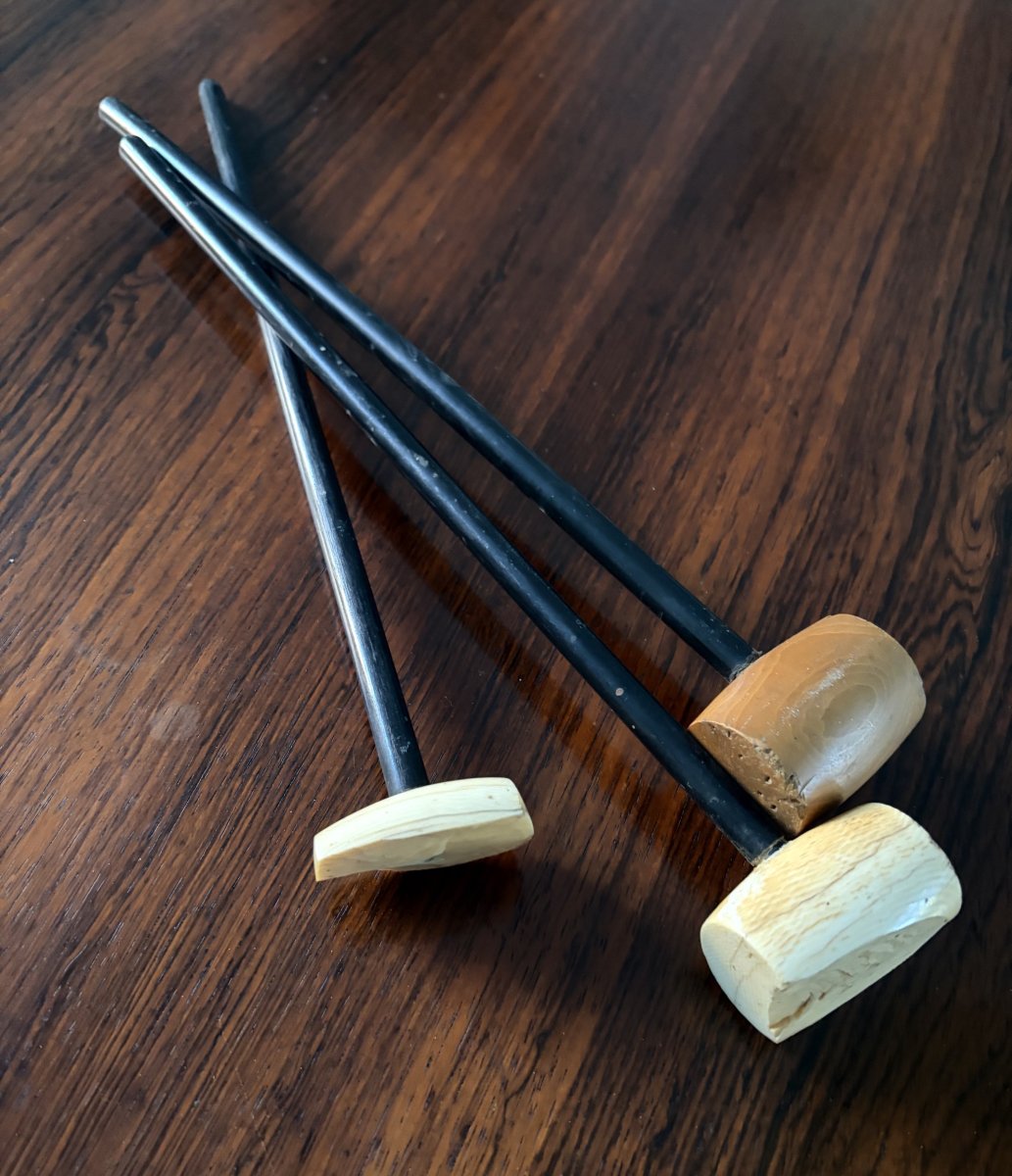 Three Antique Auctioneer's Hammers-photo-2
