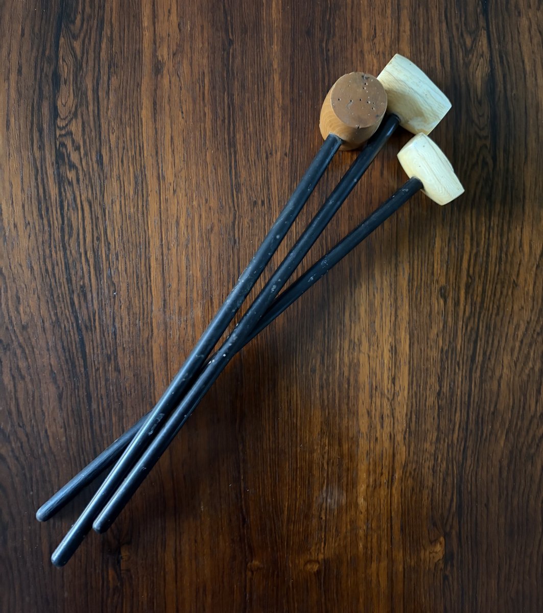 Three Antique Auctioneer's Hammers