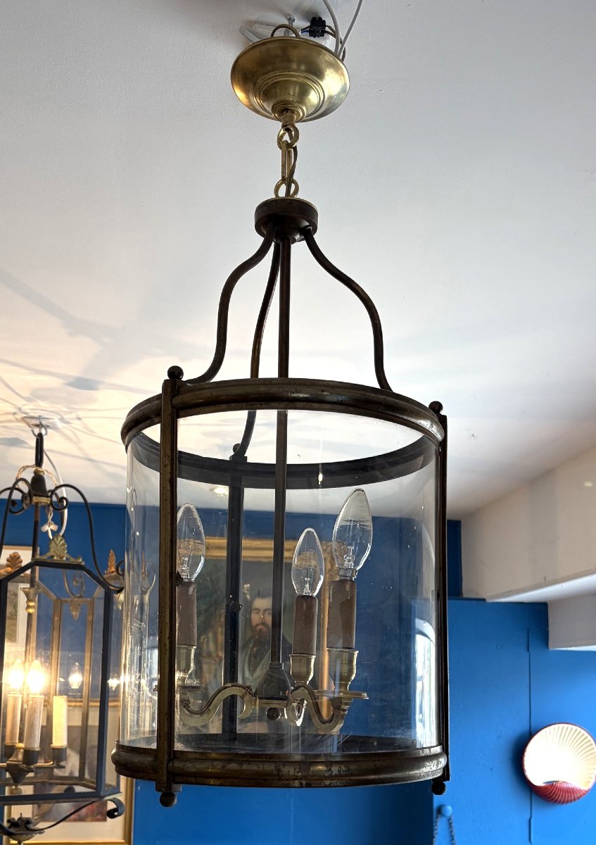 Lanterne en verre et laiton vers 1900-photo-3